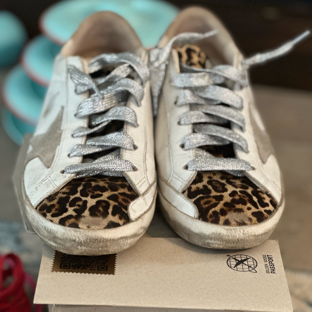 Golden goose leopard print size 38. Comes with box passport and dust bag
